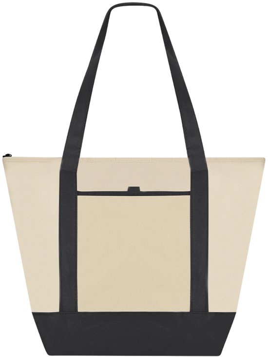 Koeltas Breezy - zwart - boodschappen - 22 liter - 45 x 34 x 15 cm - shopper model van Merkloos