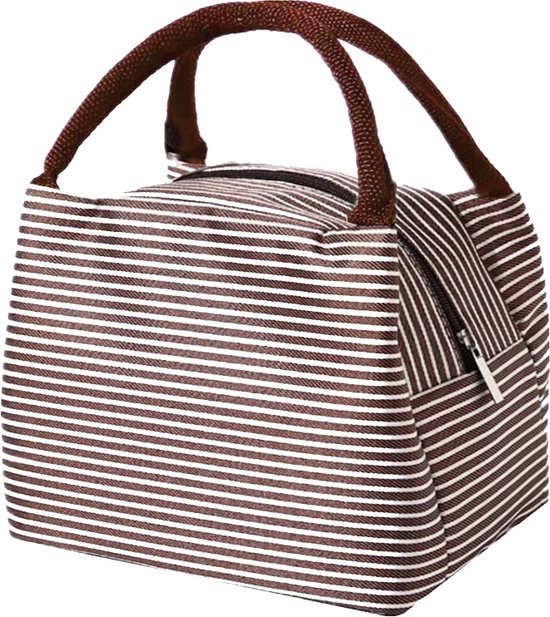 Koeltas - Bruin/Wit | Lunchtas | Polyester / Nylon | 23x15x20 cm | Fashion Favorite van Fashion Favorite