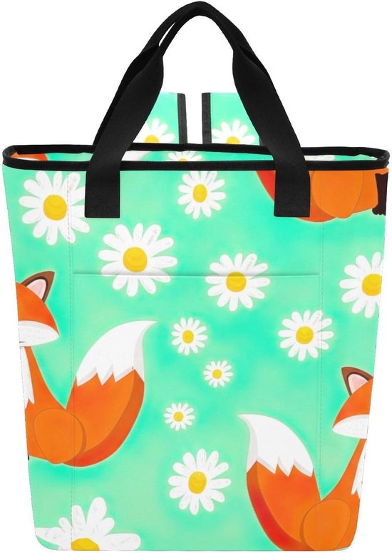 Koeltas Cartoon Vossen - Strandtas Boodschappentas - Picknick en Reizen - Grote Capaciteit 36 Blikken