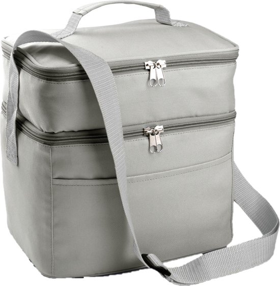 Koeltas draagtas schoudertas grijs 26 x 19 x 26 cm 13 liter - Koeltassen van KOEL