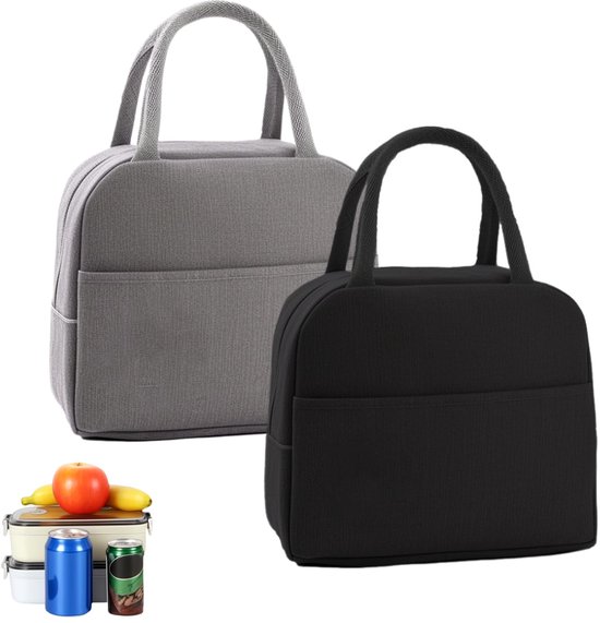 Koeltas - Geïsoleerd & Opvouwbaar - Voor Onderweg, Picknick & School - 2 Stuks - 7 Liter