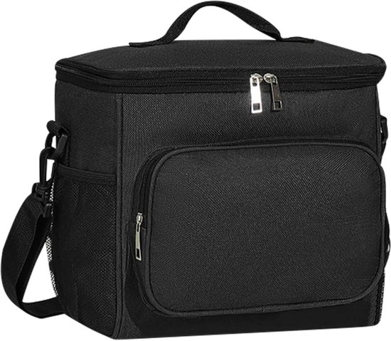 Koeltas-Geïsoleerde lunchtas-lunchtasje koeltasje dames-grote lekvrije thermische lunchbox-vrouwen/volwassenen-koeltas met verstelbare -schouderband voor werk-strand- picknick en kamperen-zwart van Merkloos