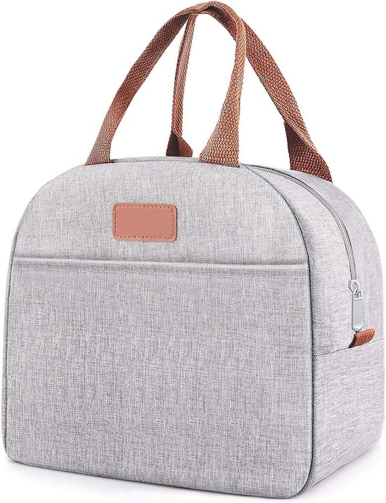Koeltas Klein - Lunchbox Opvouwbaar - Eten Vers Houden - Waterdicht Oxford Weefsel - Ruim Hoofdvak - Grijs