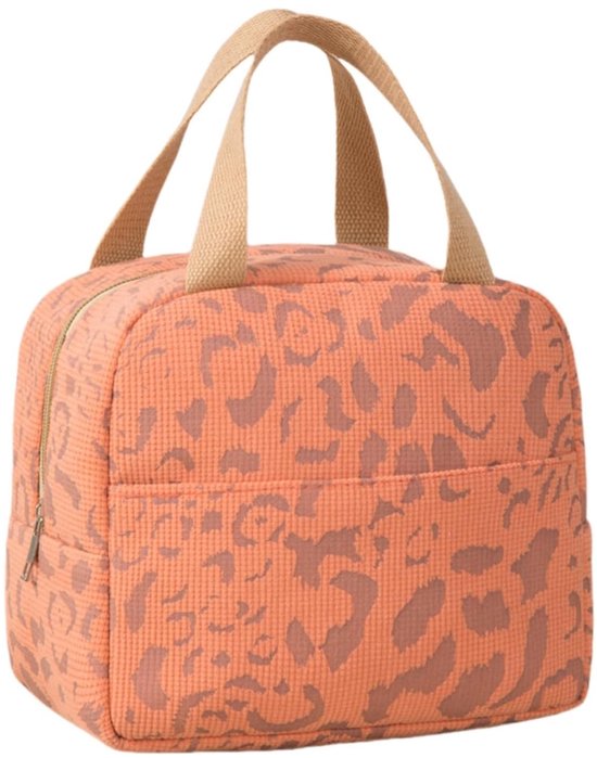 Koeltas - Luipaard Oranje | 23 x 20 x 14 cm | Nylon | Lunchtas | Fashion Favorite van Merkloos