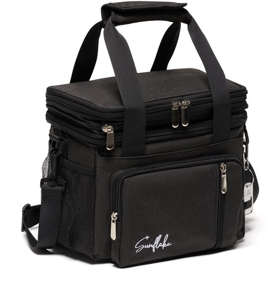 Koeltas Lunch - Koeltasje Klein - 15 Liter Lunchtas Volwassen - Lunch Bag voor Dames & Heren - Zwart - Sunflake van Sunflake