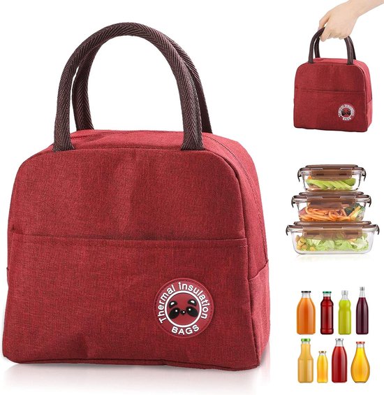 Koeltas lunch - lunchtas volwassenen - kinderen - lunchtrommel - picknicktas - koelzak - coolbag - waterdicht - lunchtas - koeltasje - Rood van KOEL