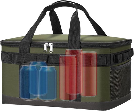Koeltas Lunch - Voedselbox Tas - Buitenactiviteiten - Waterdicht Duurzaam - 23 Liter - Legergroen