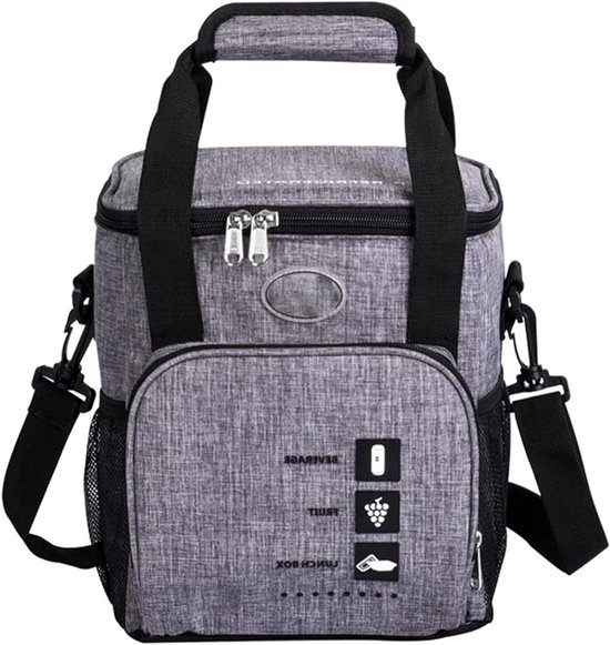 Koeltas - Lunchbox Tas - Picknick en Reis - Waterdichte Oxford Stof - Groot Formaat - Zwart