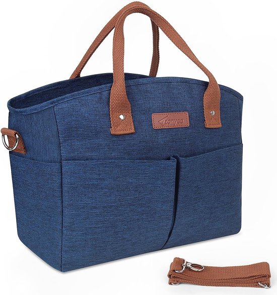 Koeltas, lunchtas, 14 liter, opvouwbare geïsoleerde koeltas, picknicktas, tas met schouderriem, waterdicht oppervlak, thermotas, picknicktas, blauw van KOEL
