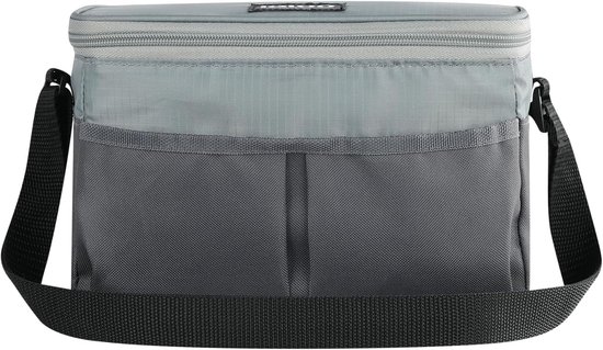 Koeltas - Lunchtas - Boodschappen Koel Houden - Vouwt Plat - 6 Blikjes - Grijs