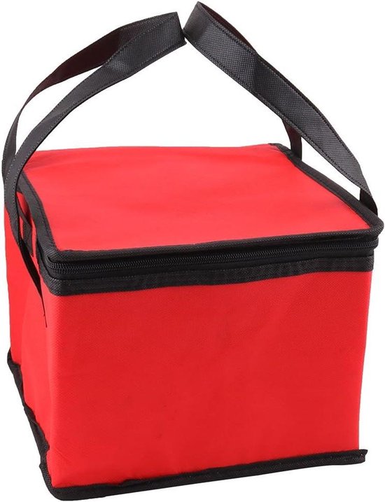 Koeltas - Lunchtas - Boodschappen Koelen - Ritssluiting - 25x25x20 cm - Rood