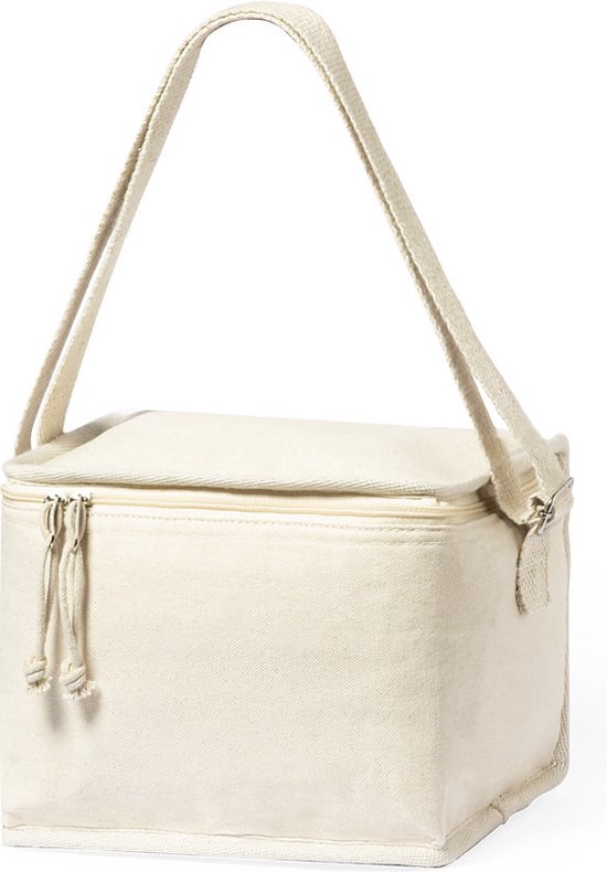 Koeltas - Lunchtas - Koeltasje lunch - Isolatie - Volwassenen - Dames - Heren - 17 x 22 cm - Katoen - gebroken wit van Merkloos
