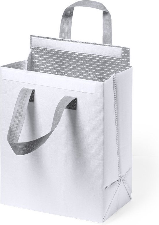 Koeltas - Lunchtas - Koeltasje lunch - Isolatie - Volwassenen - Dames - Heren - Klittenbandsluiting - 23 x 29 cm - Kunststof - Aluminium - wit van KOEL