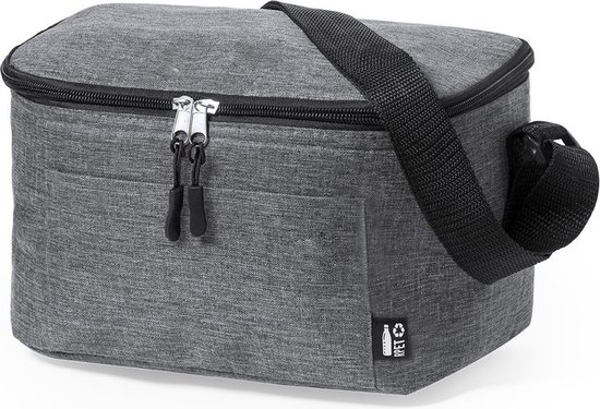 Koeltas - Lunchtas - Koeltasje lunch - Isolatie - Volwassenen - Dames - Heren - RPET - Polyester - Aluminium - 25 x 15 cm - grijs van Merkloos