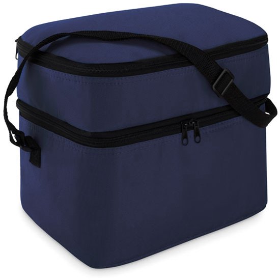 Koeltas - Lunchtas - Koeltassen - Koeltasje - 30 x 25 cm - 2 Vakken - Polyester - Blauw van Merkloos