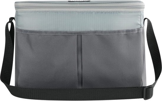 Koeltas - Lunchtas - Onderweg Eten - Plat Opvouwbaar - 12 Blikjes - Grijs