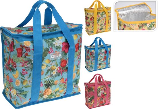Koeltas - lunchtas - tropischeprint - geel - strandtas van KOEL