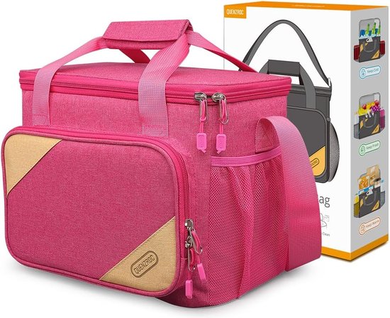 Koeltas, lunchtas voor dames en heren, picknicktas voor kantoorwerk, campingkeuken, strand, lekvrij, gemakkelijk te reinigen, lunchbox, geschenkdoos, editie, 10 l, grote koeltas, roze van KOEL