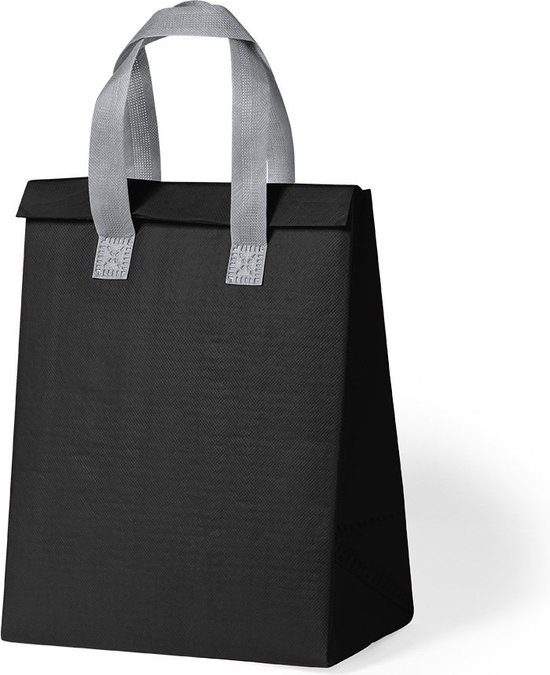 Koeltas met klittenbandsluiting - Lunchtas - Thermotas - Coolerbag - Kunststof - Zwart van KOEL