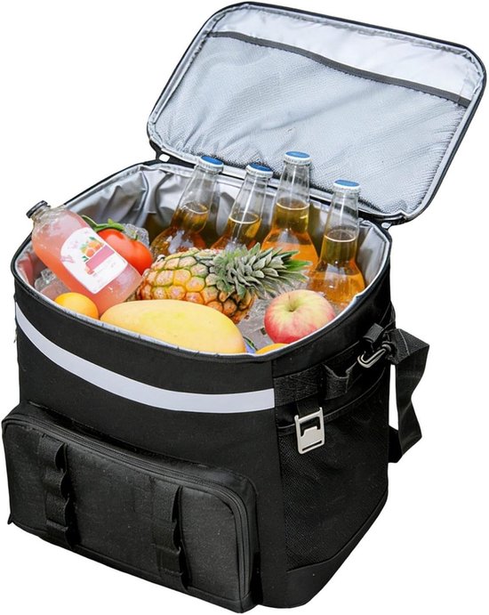 Koeltas op wielen - Reiskoeler Trolley - Buitenactiviteiten - Luchtdichte isolatie - 35 liter - Zwart