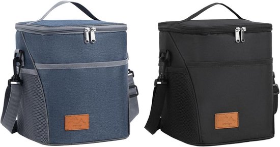 Koeltas, picknicktas, 10 liter, lunchtas, koeltas voor eten en dranken, geïsoleerde thermotas, koelbox voor levensmiddelentransport, camping, 20 x 20 x 25 cm, 2 stuks
