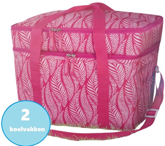Koeltas - Picknicktas - Cool Bag - 24 Liter - 2 Koelvakken - Opvouwbaar - 38x26x31cm van Merkloos