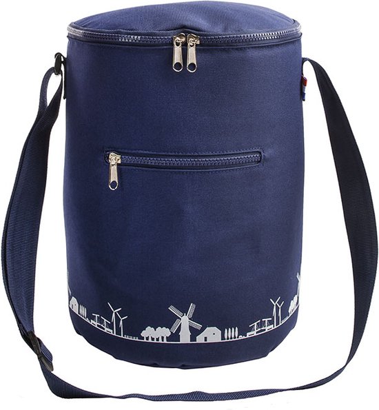 Koeltas Ralph Boyer Nederlands skyline RPET blauw met rits van KOEL