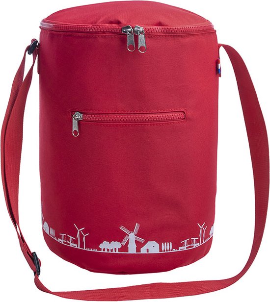 Koeltas Ralph Boyer Nederlands skyline RPET rood met rits. van KOEL