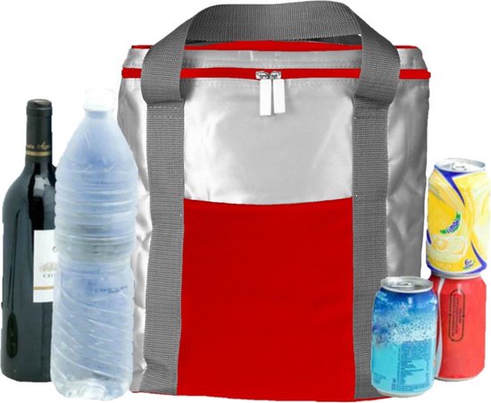 Koeltas rood/zilver 34 x 28 x 16 cm 15 liter - Koeltassen van KOEL
