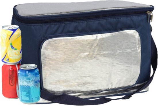 Koeltas schoudertas blauw/zilver 39 x 20 x 26 cm 18 liter - Koeltassen van KOEL
