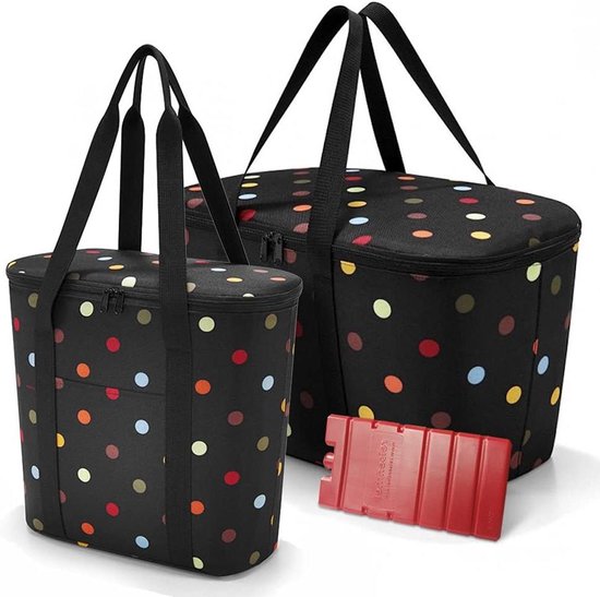 Koeltas Set - Koelboxen - Picknick Boodschappen - Inclusief Koelelement - 20L en 15L - Stippen