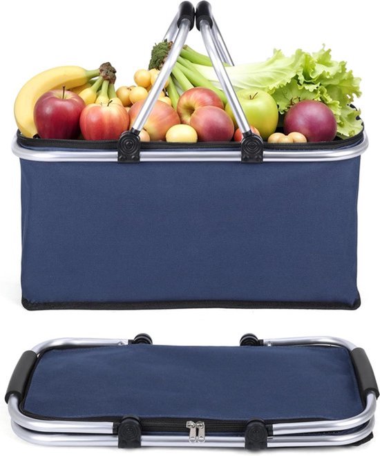 Koeltas - Thermisch - Blauw - Rits - 30 liter - Draagbaar - Picknick - Kamperen - Herbruikbaar van Merkloos