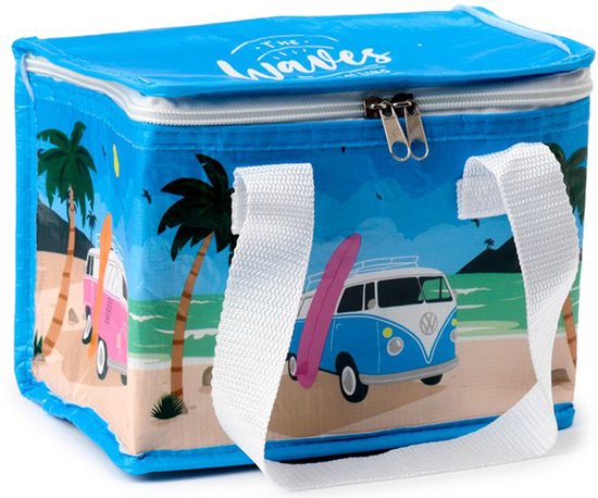 Koeltas - Volkswagen - blauw - 4 liter - 16 x 21 x 13 cm - koelboxen - picknick/strand - lunchtas van KOEL