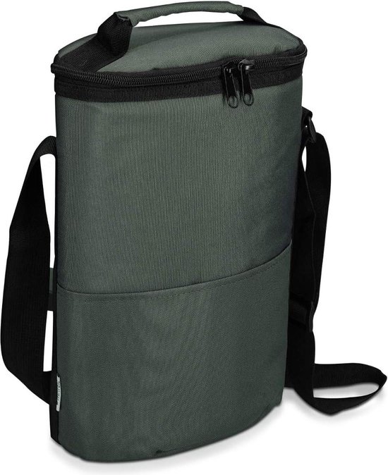 Koeltas voor 2 Wijnflessen - Prosecco Wijnkoeler voor 2 Flessen - Bierkoeler voor 4 Blikjes - Flessentas Grijs met Schouderband bottle bag van KOEL