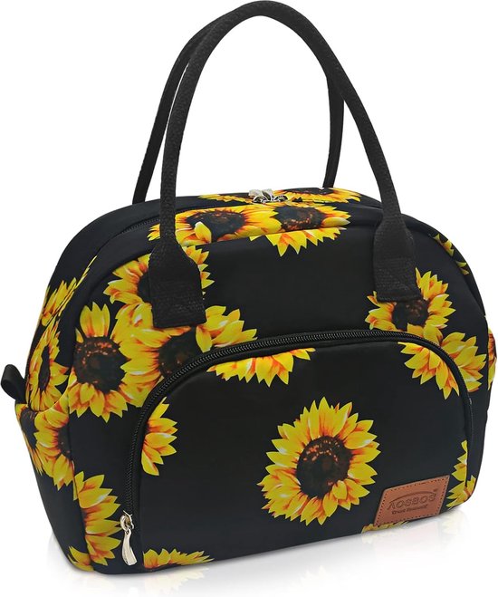 Koeltas voor dames, lunchtas, kleine Luchbox, isolatietas, thermotas voor werk, vrije tijd, Picknik 10 liter, zonnebloemen van KOEL