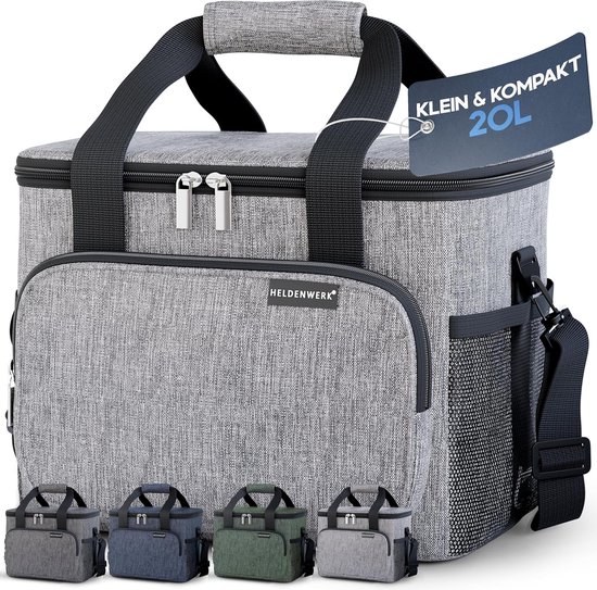 Koeltas voor eten en dranken, geïsoleerde thermotas, lekvrij en waterdicht, ontbijttas, picknick, lunchtas, thermotas, lichtgrijs van KOEL