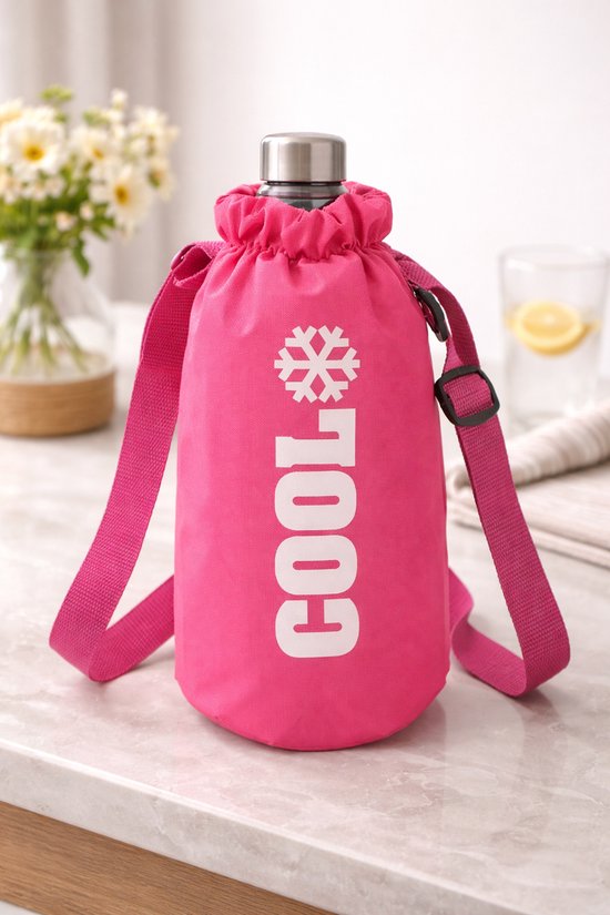 Koeltas voor Fles – Isolerende Flessentas – Roze – Met Schouderband voor 1.5L