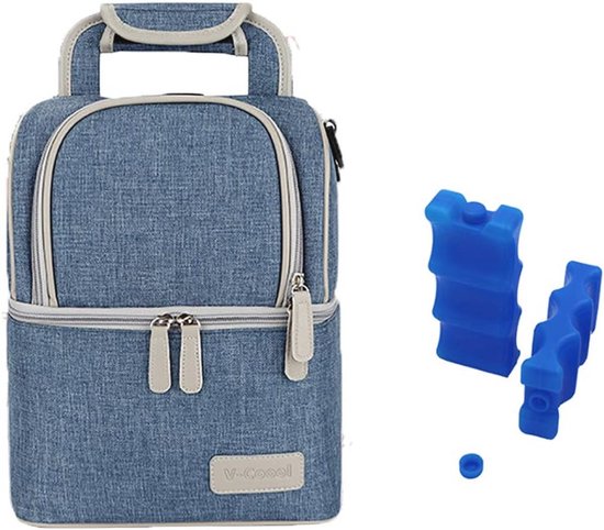 Koeltas voor flesvoeding en moedermelk, waterdicht en geïsoleerd, inclusief 2 ijsblokjesdozen van Lictin