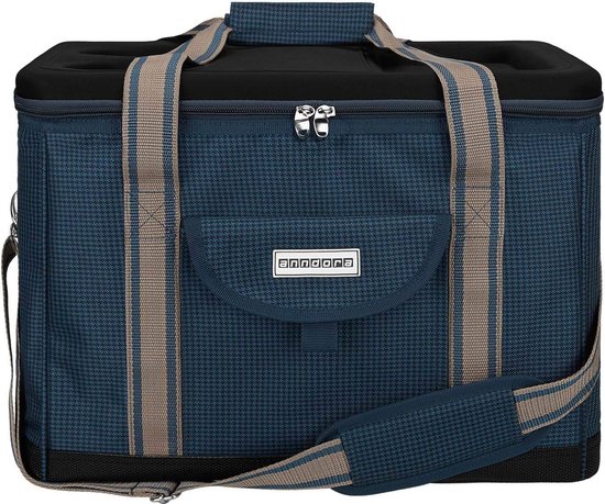 Koeltas XL blauwe pied-de-poule 40 liter isoleertas picknicktassen van KOEL