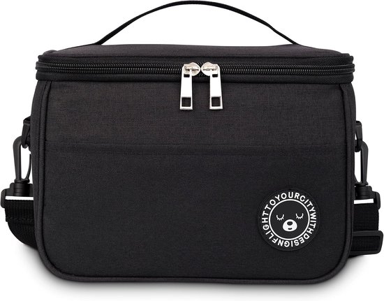 koeltas，Geïsoleerde lunchtas, geïsoleerde lunchbox, draagbare geïsoleerde lunchtas voor op reis en picknicks, zwart, 29*20*22 cm van Merkloos
