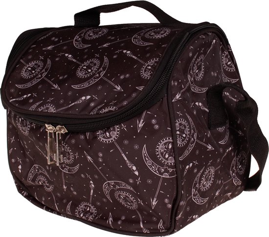 Koeltasje / Lunchtasje - Zwart met Maan & Zon - Isolatietasje - 19x21x15cm van KOEL