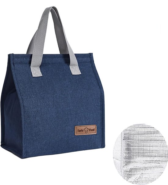 Koeltassen - 22 x 13 x 25 cm - Geïsoleerde lunchtas - Lsolatie - Handvat riem - Koeltas - Herbruikbare - Lunchtas - Lunch bag - Geïsoleerde koeltas - Picknicktas - Geschikt voor werk, kantoor, reizen - Blauw van Merkloos