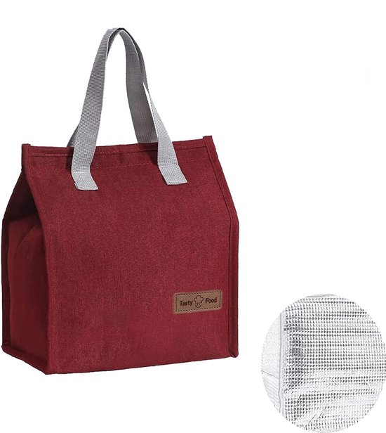 Koeltassen - 22 x 13 x 25 cm - Geïsoleerde lunchtas - Lsolatie - Handvat riem - Koeltas - Herbruikbare - Lunchtas - Lunch bag - Geïsoleerde koeltas - Picknicktas - Geschikt voor werk, kantoor, reizen - Rood van Merkloos