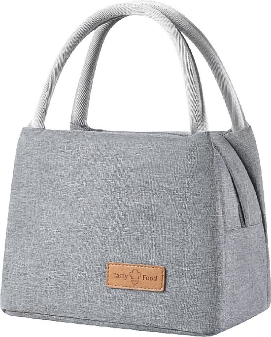 Koeltassen - Lunchtas – 19x27x16 cm - 7 Liter - Grijs - Isolatie - 300D Kationisch Polyester - Handvat Riem - Koeltas - Lunch Bag - Geïsoleerde Koeltas - Picknicktas van Flowties