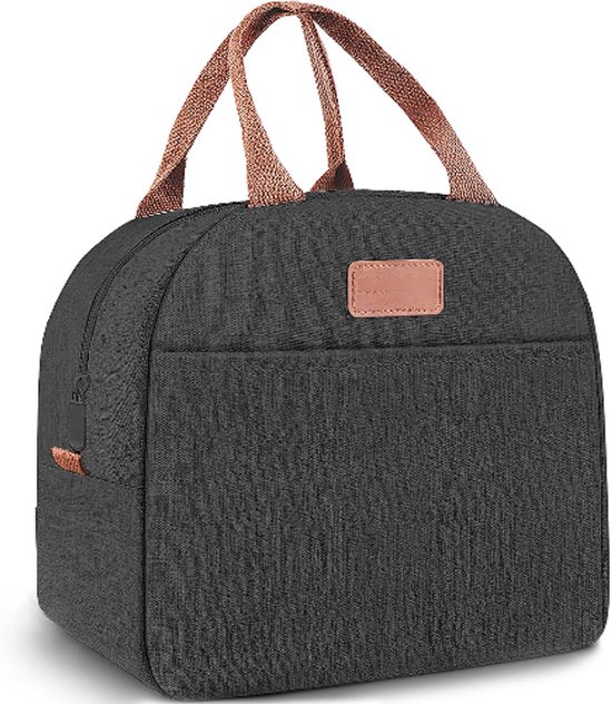 Koeltassen - Lunchtas - 29,5 x 18,3 x 21,5 cm - Zwart - Isolatie - 300D Kationisch Polyester - Handvat Riem - Koeltas - Lunch Bag - Geïsoleerde Koeltas - Picknicktas
