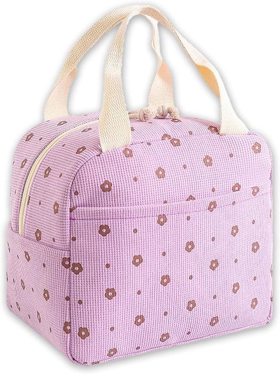 Koeltassen - Lunchtas - Handvat Riem - Koeltas - Lunch Bag - Geïsoleerde Koeltas - Picknicktas - 25.5*21*17cm - Geschikt voor werk, kantoor, reizen en picknicks（Paars） van Lifewit