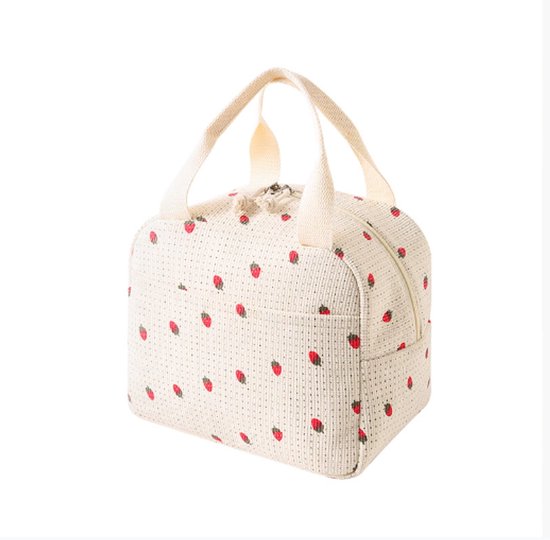 Koeltassen - Lunchtas - Handvat Riem - Koeltas - Lunch Bag - Geïsoleerde Koeltas - Picknicktas - 25.5*21*17cm - Geschikt voor werk, kantoor, reizen en picknicks（Wit） van Merkloos