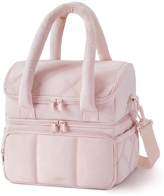 Koeltassen - Lunchtas - Handvat Riem - Koeltas - Lunch Bag - Geïsoleerde Koeltas - Picknicktas - Geschikt voor werk, kantoor, reizen en picknicks（Roze） van Merkloos