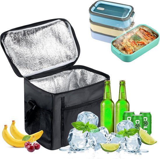 Koeltassen - Lunchtassen - Extra grote inhoud - 10 liter - 27 x 17 x 24 cm - Geïsoleerde koeltassen - Koelrugzakken - Picknicktassen - ANMI van Merkloos