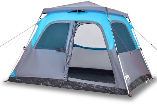 Koepeltent 6-persoons snelontgrendeling blauw van Merkloos